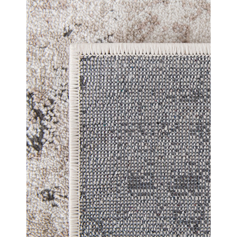 Cantrell Oriental Beige Area Rug, Octagon 5'3" x 5'3"