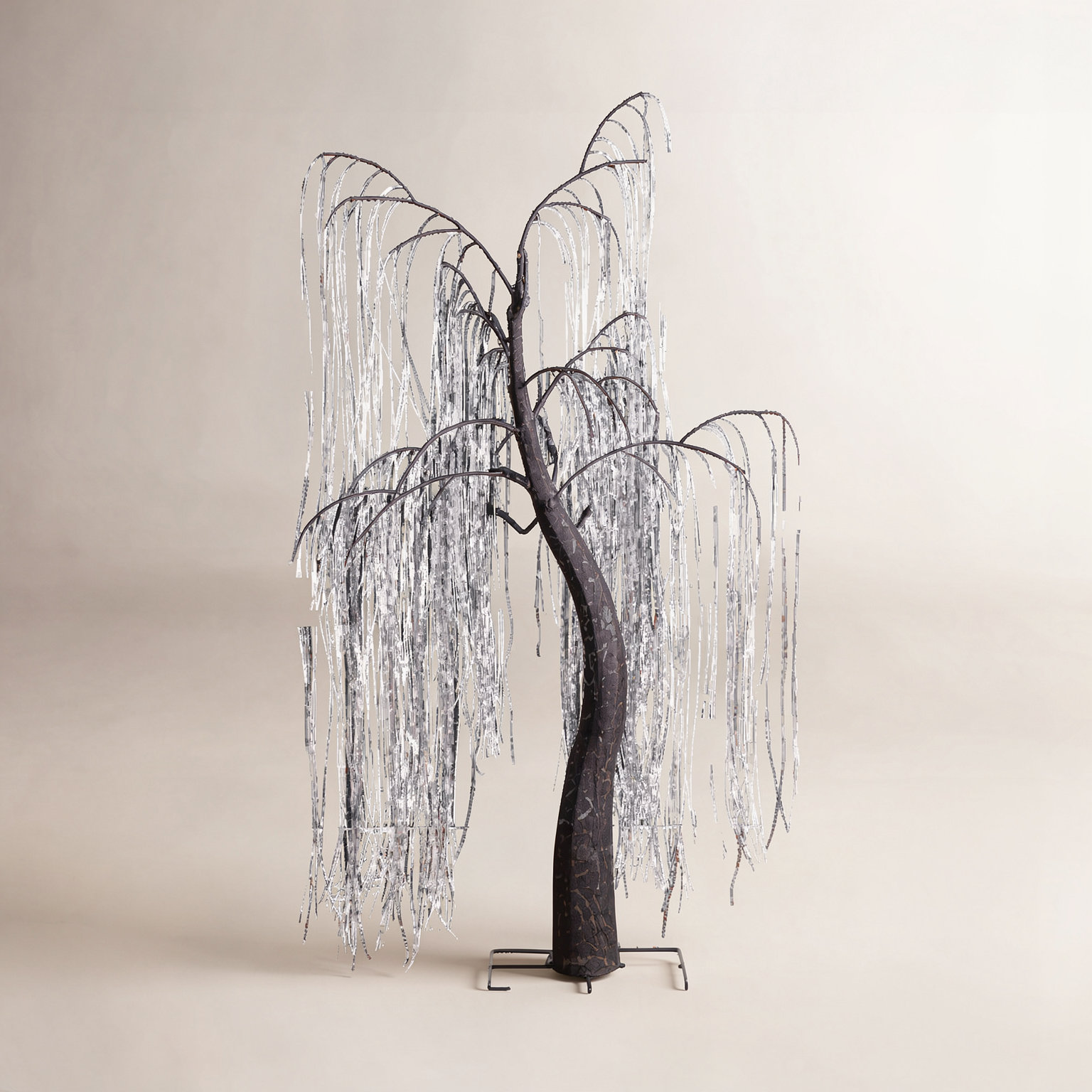 7' Pre-Lit Halloween Black Willow Tree, Black