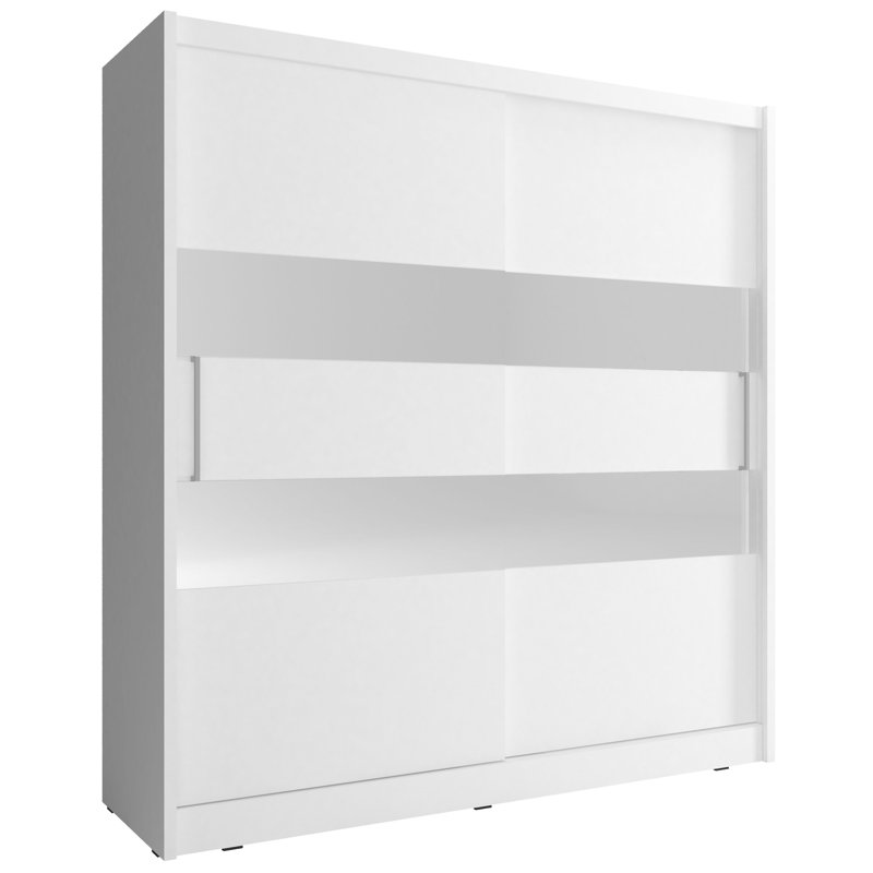 Lovena Manufactured Wood Wardrobe, 200cm H x 180cm W x 62cm D, Graphite