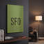 « SFO ATC » par O8 Left, décoration murale en métal doré, 30,5 x 40,5 cm-825597421