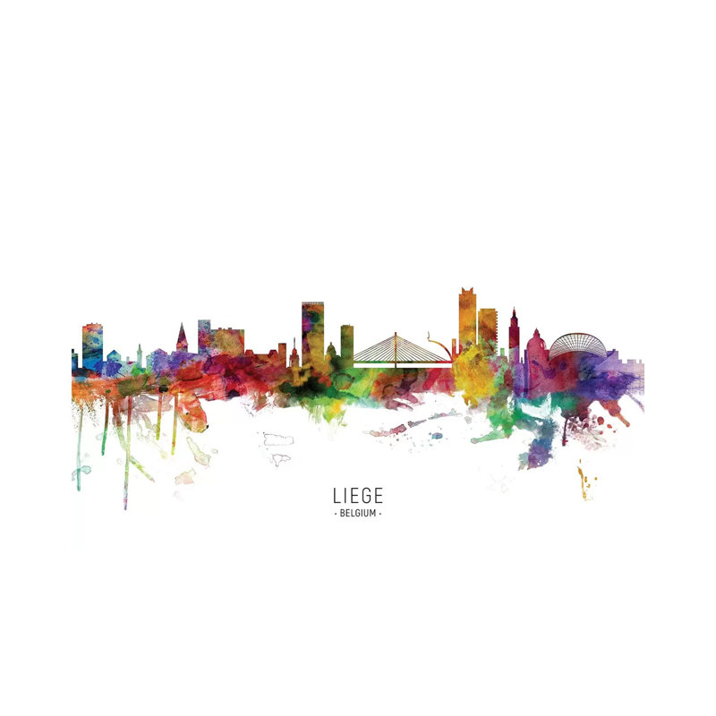 Liege Belgium Skyline by Michael Tompsett - Wrapped Canvas Painting, 20.32 cm H x 30.48 cm W