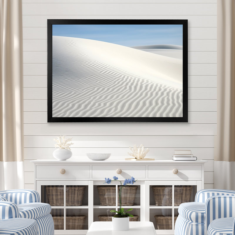 Dunes noires et blanches, photo I sur toile, H 24 po x l 32 po x P 1 po, Cadre simple noir