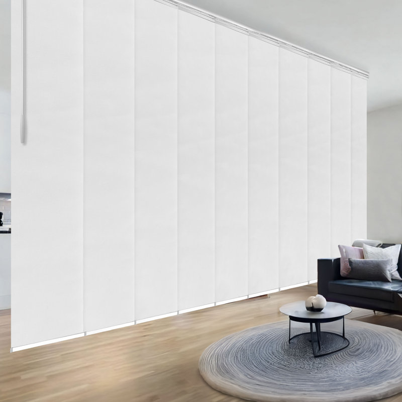 Chiffon 10-Panel Double Rail White Panel Track Extendable 120"-218"W x 94"H, Panel width 23.5"