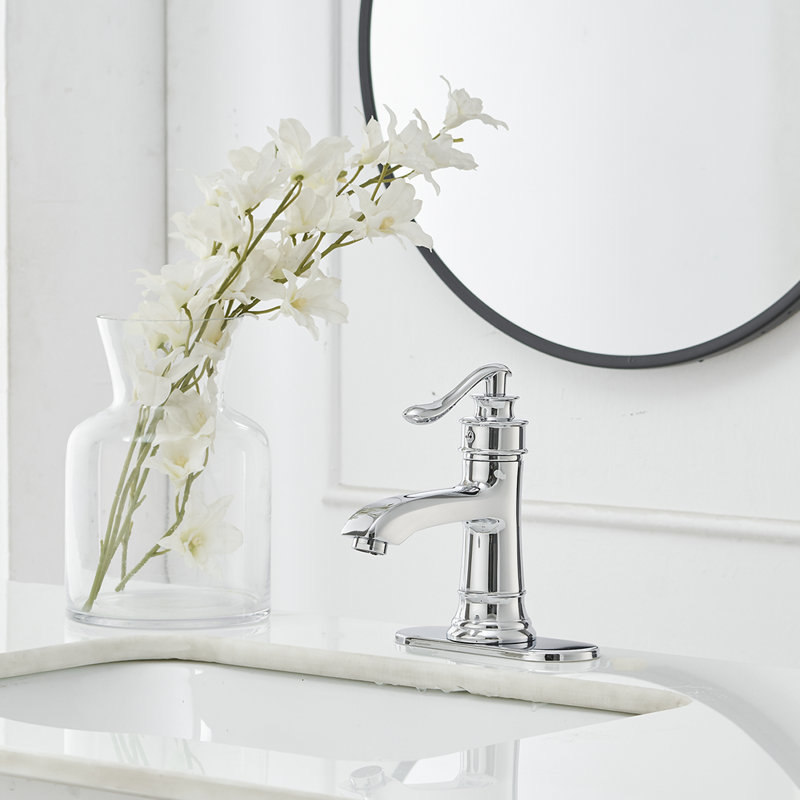Single-Hole Single-handle Bathroom Faucet with Drain Assembly, Chrome
