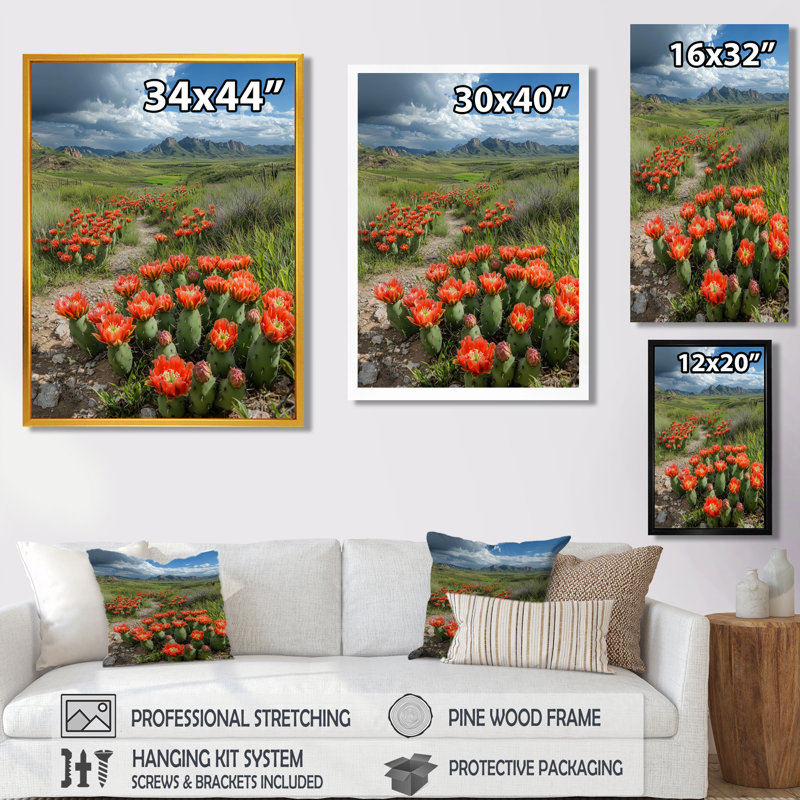 Markas - Floral Canvas Wall Art, Black, 20" H x 12" W, Single Picture Framed Print