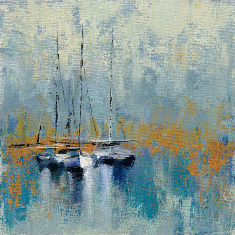 «Bateaux dans le port III» par Silvia Vassileva, art mural encadré