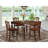 5 Piece Counter Height Pub Set Includes a Square Dining Table with Butterfly Leaf and 4 Dining Room Chairs, Mahogany-70367494-31151065-49666502