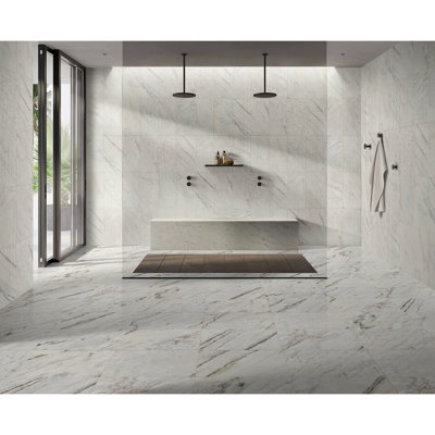 3D Fluted 12X24 Marble Tiles - Natural Stone With Ol Textured Surface For Walls Inch Snow Mountain White Finish Kitchen Wall