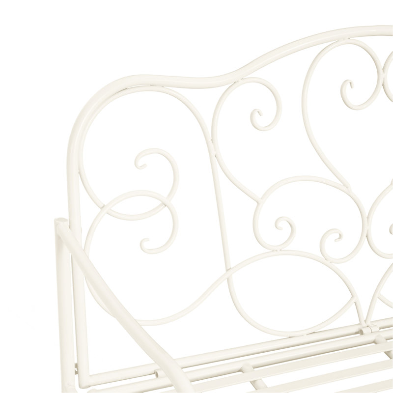Outdoor Garden Bench-White, White