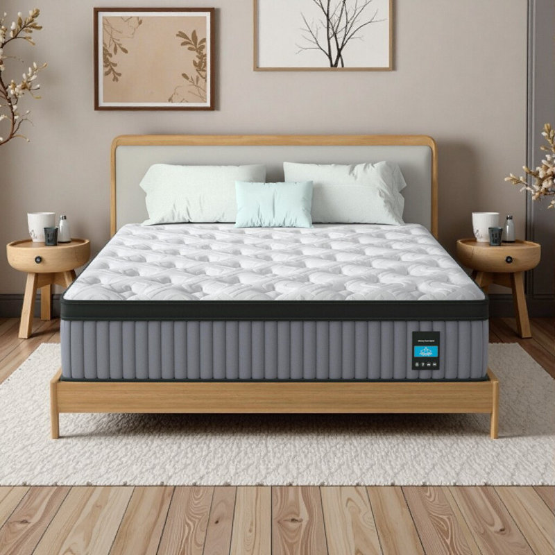 14 Inch King Hybrid Cooling Mattress - Memory Foam & Pocket Springs - Pressure Relief, Back Support & Motion Isolation