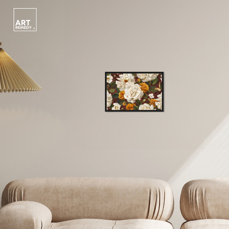 Art mural Maroon Elegance, Cadre noir, H 11 po x l 16 po