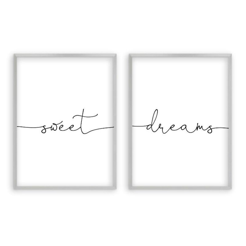 Sweet Dreams - 2 Piece Print, Matt Silver Frame, 61 cm H x 43 cm W