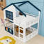 Lit superposé House avec espace multifonctionnel et fenêtre-2121064679-2121064676