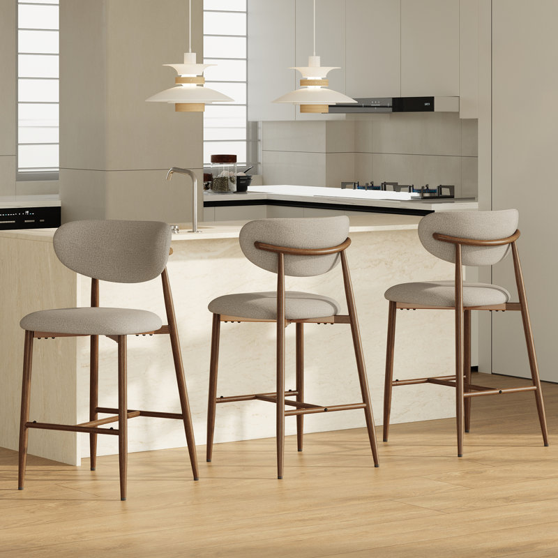 Tabouret de comptoir rembourré Westhampton, Chameau, 3