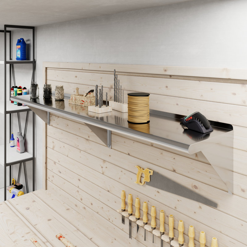 14 in. x 72 in. Stainless Steel Wall Shelf