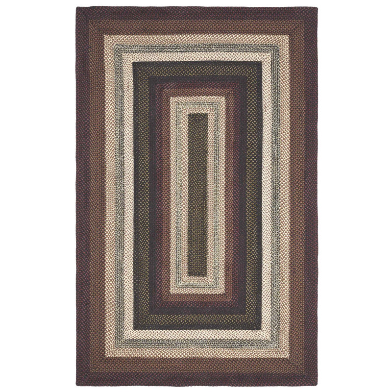 Tapis multicolore en jute / laine tressé à motif géométrique Amae, Rectangle 5 pi x 8 pi