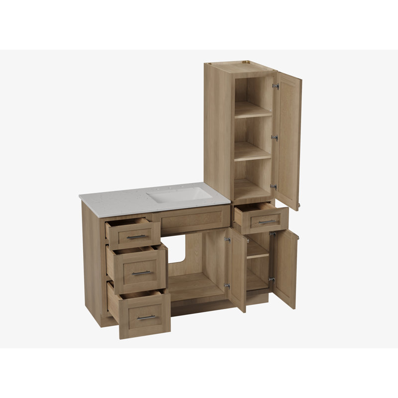 Meuble-lavabo simple 54 po Disar, Chêne naturel