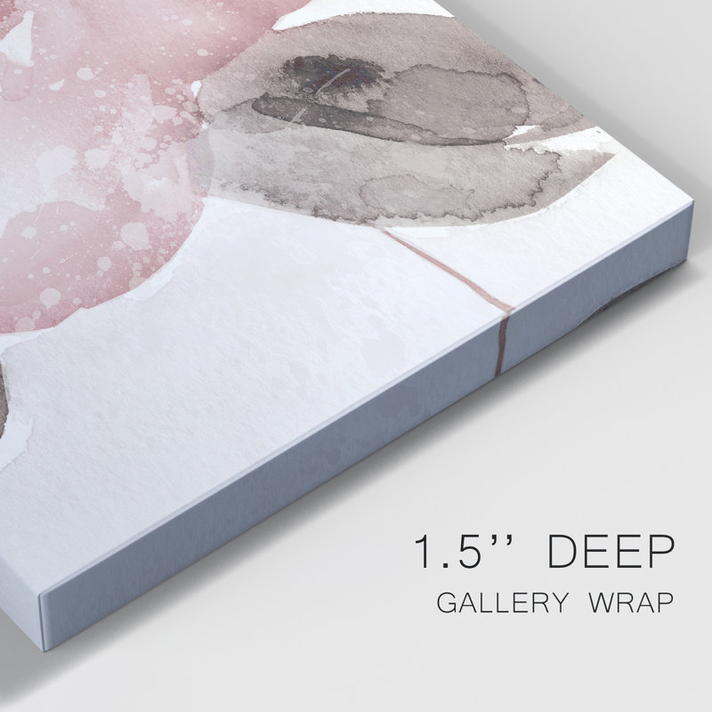 Blush Bloom I - peinture sur toile tendue, H 18 po x l 12 po x P 1 po