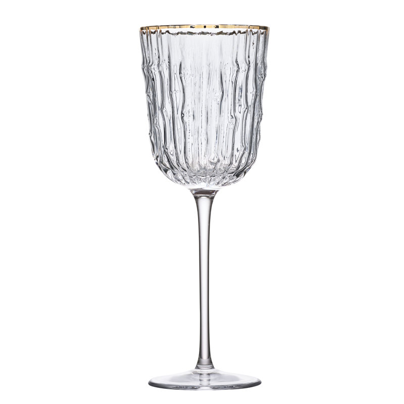 Bamboo Wine Glass, Clear/Gold
