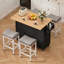 Îlot de cuisine mobile 42 "avec abattant, bar à roulettes avec armoire de rangement et roulettes verrouillables-130207925