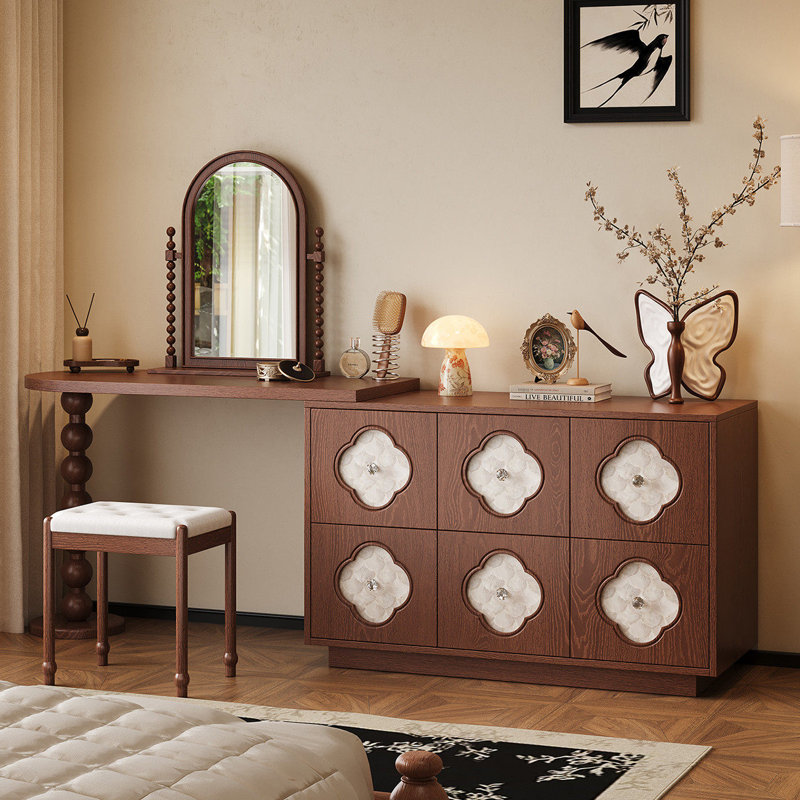 Armoire de rangement et coiffeuse 86,61 po, 29.92" H x86.61" W x 15.75" D