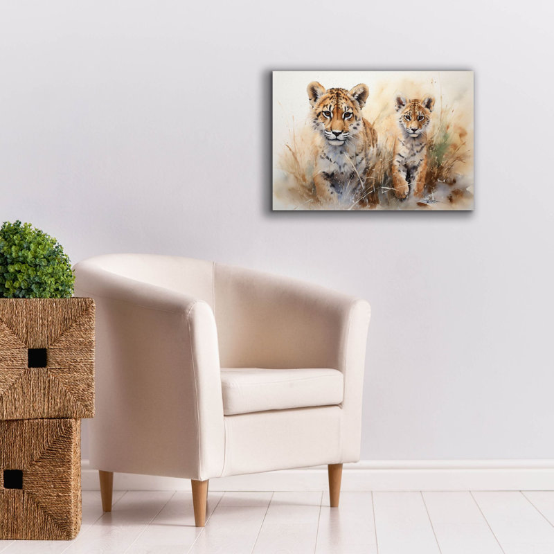 «Epic Graffiti», «Wild Life Of Predators In Watercolor 4» par Momart, art mural sur toile, H 18 po x l 26 po x P 0,75 po