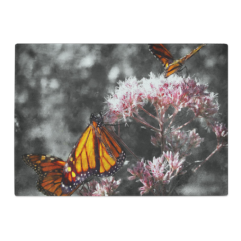 Monarch Butterflies Vol.2 Painting Chopping Board, 0.4cm H x 28.5cm W x 39cm L