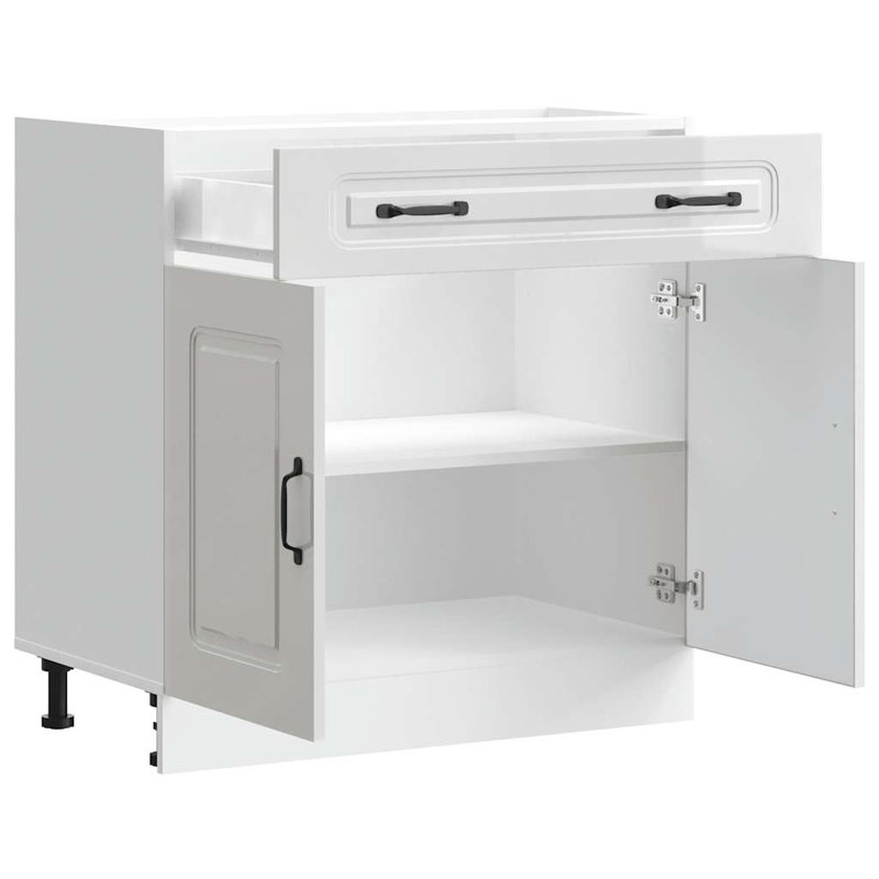 Kitchen Base Cabinet Kalmar Engineered Wood, High Gloss White