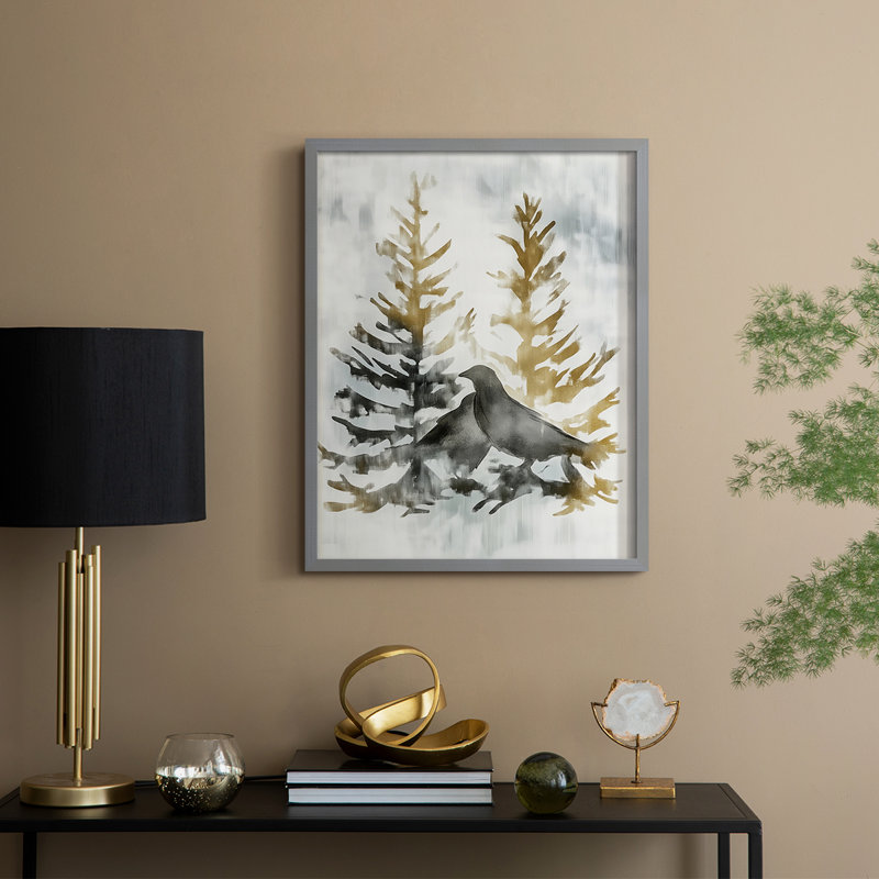 Reproduction encadrée - bois massif, Gris, H 15 po x l 12 po