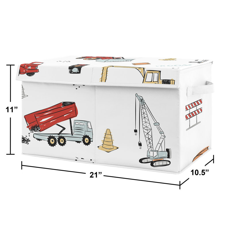 Construction Truck Kids' Fabric Storage Bin with Lid