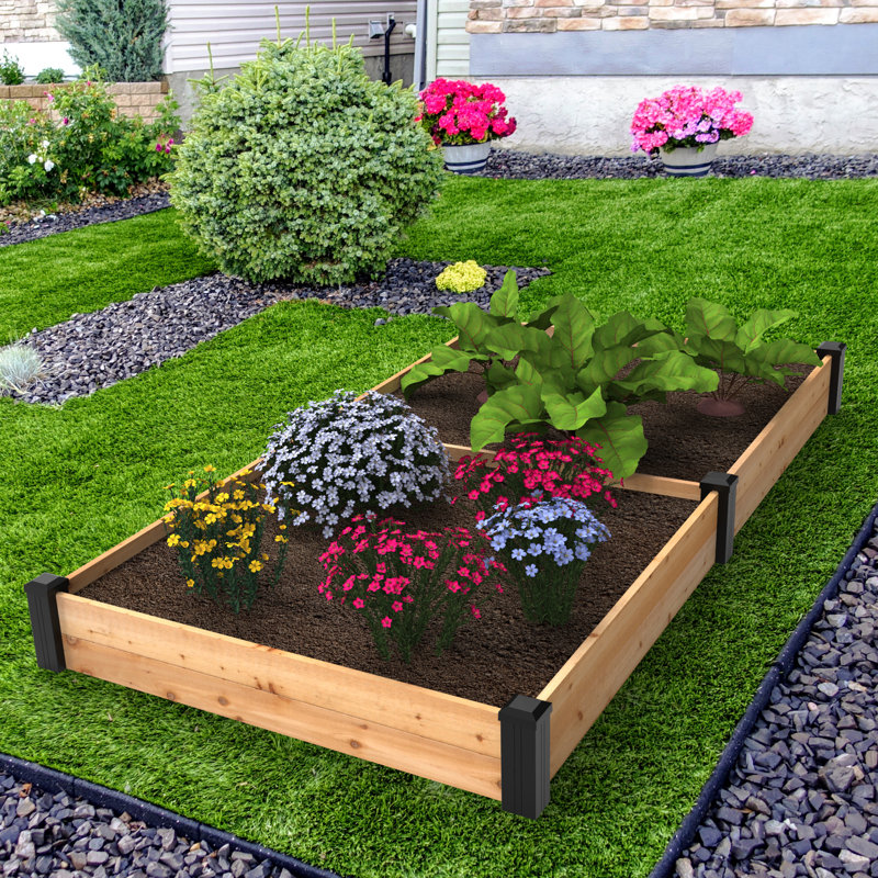 Haven Natural Cedar Raised Garden Bed, 7" H x 89.38" W x 46" D