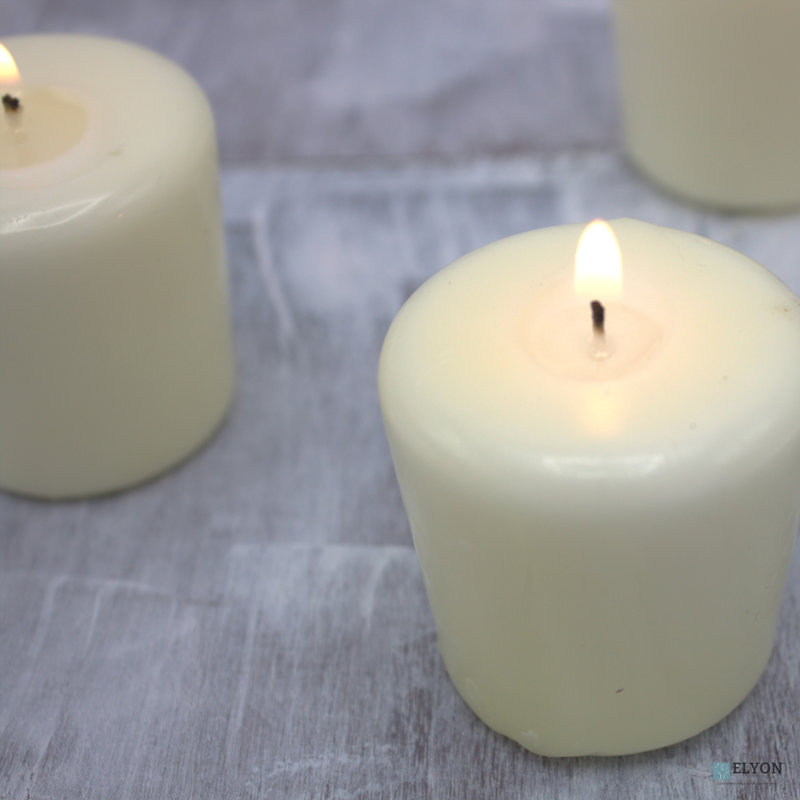 Elyon 24-Piece Colored Unscented Votive Candles, Ivory