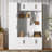 U-Can 79'' Tall Modern Hall Tree With Shoe Storage, 4-In-1 Entryway Bench With 6 Cabinets, 4 Coat Hooks & Adjustable Shelf For Hallway, Living Room, White-1294584341