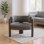 Chaise d'appoint moderne 33 po avec dossier incurvé et base à trois pieds