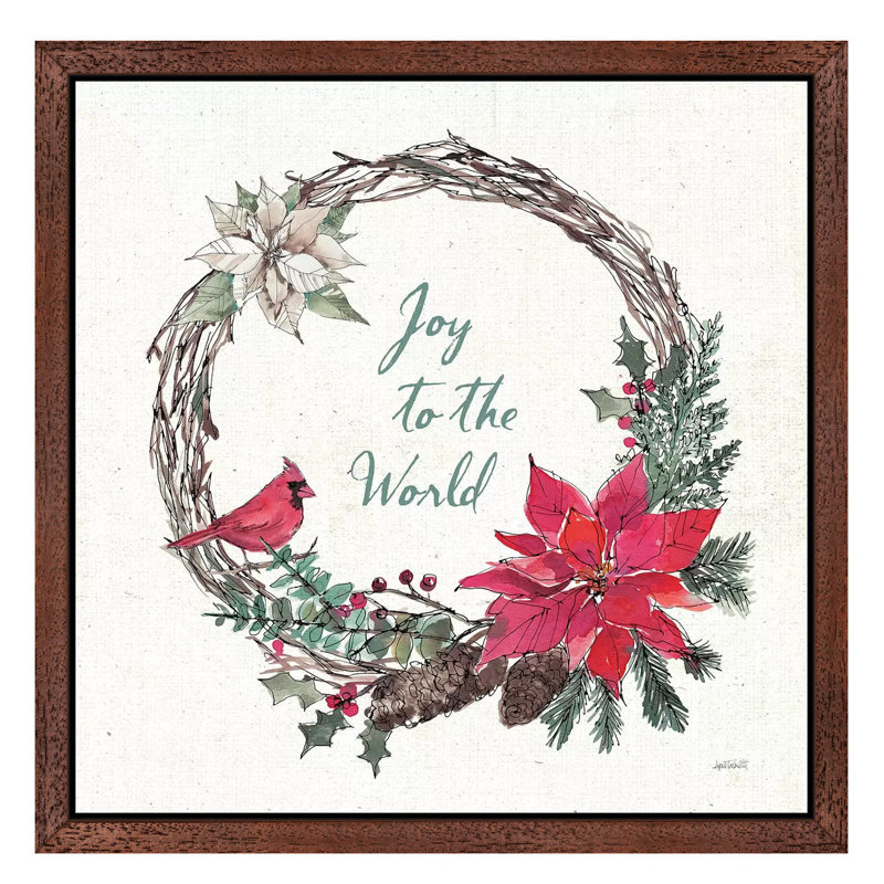 Seasonal Charm V by Anne Tavoletti - Painting on Canvas, 93.98 cm H x 93.98 cm W, Brown Floater Framed