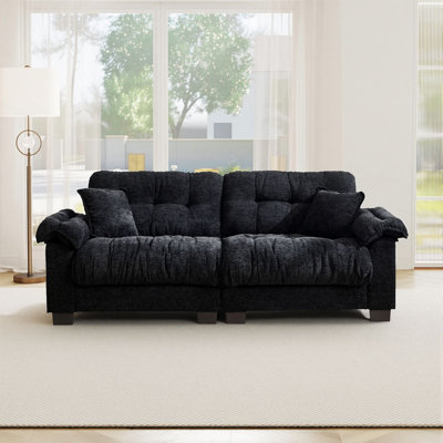 Lewis 90" Modern 3-Seater Sofa, Chenille Upholstered Couch for Living Room, Bedroom, Office, and Apartment