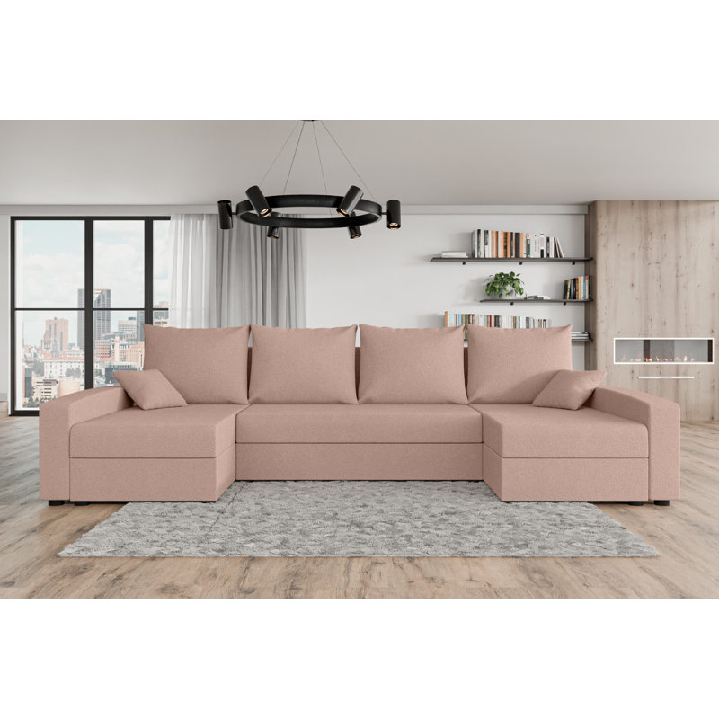 Baudelia 5 Seater Corner Sectional, Light pink - NowOrNever61
