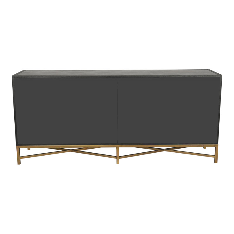 Meera 76" Wide Wood Sideboard, Gray