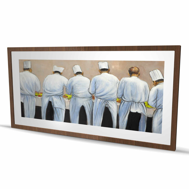Cooks Chefs Working Together - Contemporary Hobbies Print, Brown