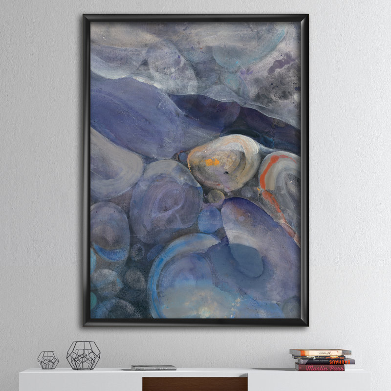 Into the Indigo Stream II - reproduction d'art sur toile, Cadre noir, H 46 po x l 36 po x P 1,5 po