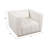 Elevarre Elegance Velvet Accent Chair, Channel Tufted, Ivory, Petite Size, Living Room Statement Piece - Stylish & Comfortable Seating