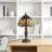 14.7" H Vintage Stained Glass Tiffany Table Lamp With E26 Bulb