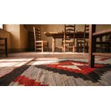 Antique Small Scatter Size Native American Tribal Flatwoven Navajo Rug