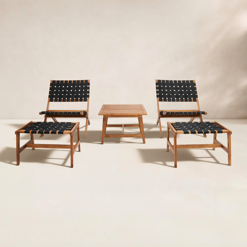 Fera Bosch 2 - Person Outdoor Seating Group, Natural/Black