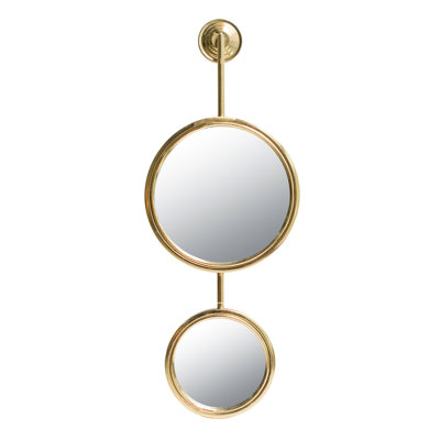 2 Wall Mirrors, Gold Iron Frame, 11"X28.5", Contemporary Decor For Living Room Bedroom Office Entryway Iron, Home