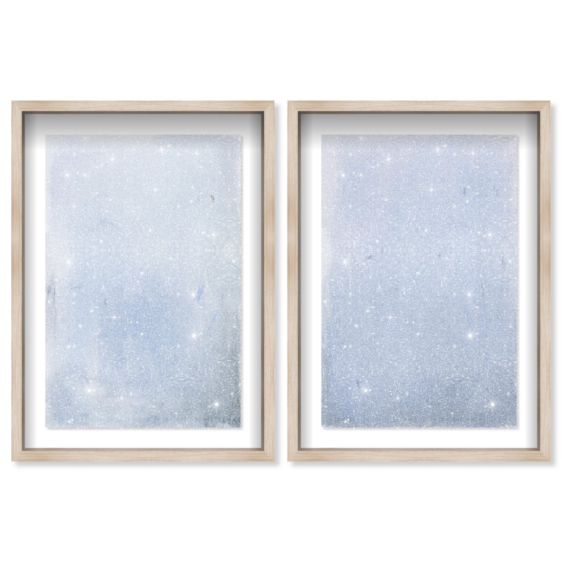 Calm Waters Shadowbox Abstract Print by Oliver Gal, Black Frame, 10 x 15, 37"H x 55"W, Natural Oak Shadowbox