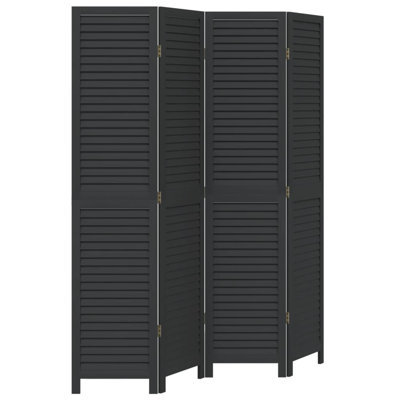 Room Divider 4 Panels Solid Wood Paulownia by Ebern Designs