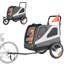 Chariot-poussette 2-en-1 pour chien, vélo et remorque, capacité de 100 lb avec coupleur universel et laisse interne