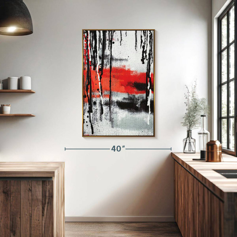 Mulvaney Paint Drip, Floating Frame Gold, 27" x 40"