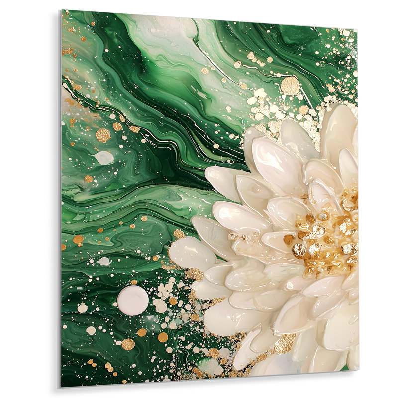 Blooming Serenade Of Mums I - Décoration murale florale en métal, impression métallique, H 20 po x l 12 po x P 0,84 po